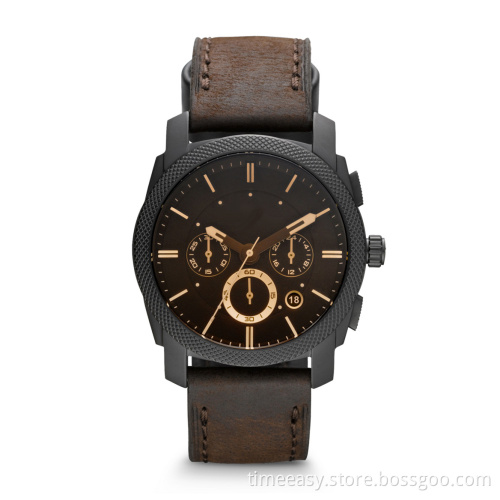 2014 Fashion Men Watches in Shenzhen, Japenese Movement Watch with Genuine Leather Strap